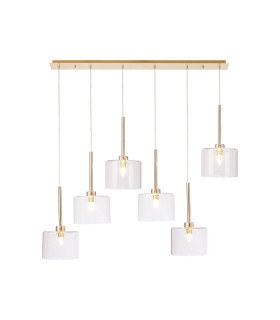 Baldwin Linear Pendant 2m 6 x G9 French Gold/Clear Type C Shade-1