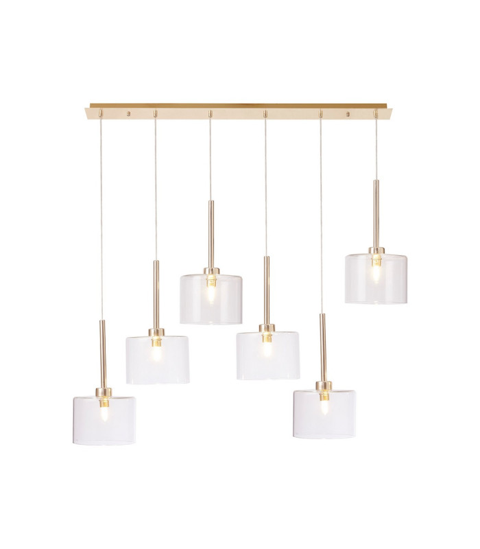 Baldwin Linear Pendant 2m 6 x G9 French Gold/Clear Type C Shade-1
