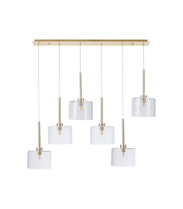 Baldwin Linear Pendant 2m 6 x G9 French Gold/Clear Type C Shade-4