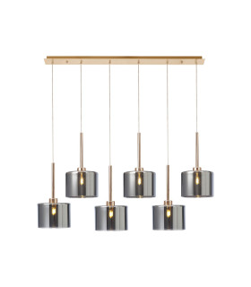 Baldwin Linear Pendant 2m 6 x G9 French Gold/Chrome Type C Shade-1