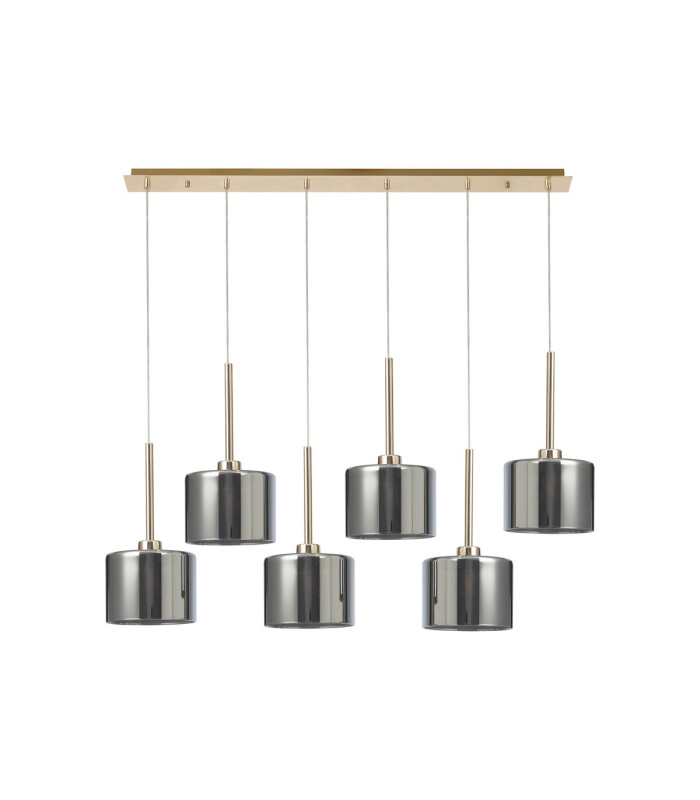 Baldwin Linear Pendant 2m 6 x G9 French Gold/Chrome Type C Shade-4