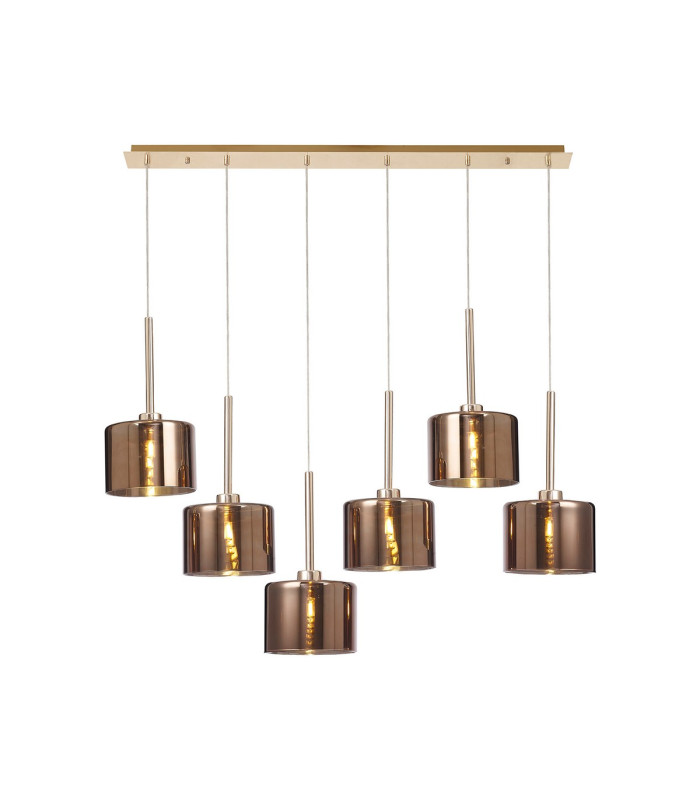 Baldwin Linear Pendant 2m 6 x G9 French Gold/Copper Type C Shade-1