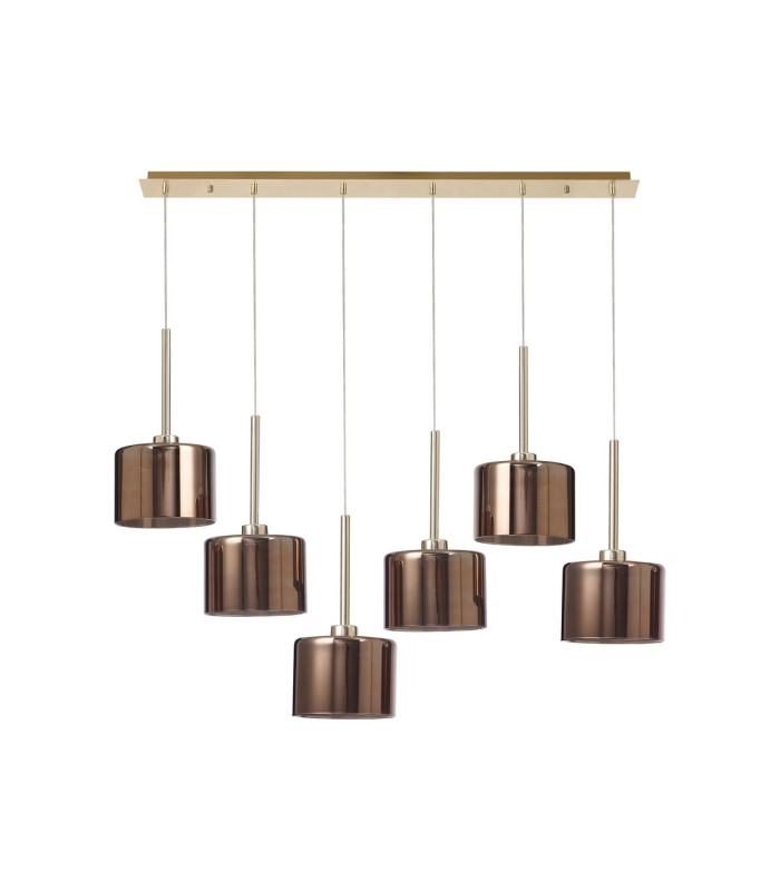 Baldwin Linear Pendant 2m 6 x G9 French Gold/Copper Type C Shade-4