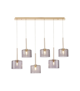 Baldwin Linear Pendant 2m 6 x G9 French Gold/Smoked Type C Shade-1