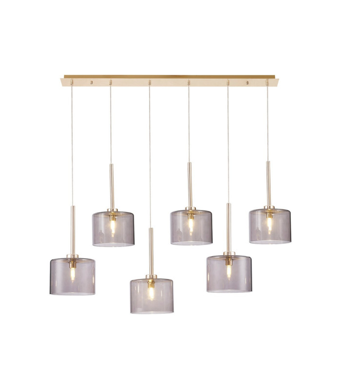 Baldwin Linear Pendant 2m 6 x G9 French Gold/Smoked Type C Shade-1