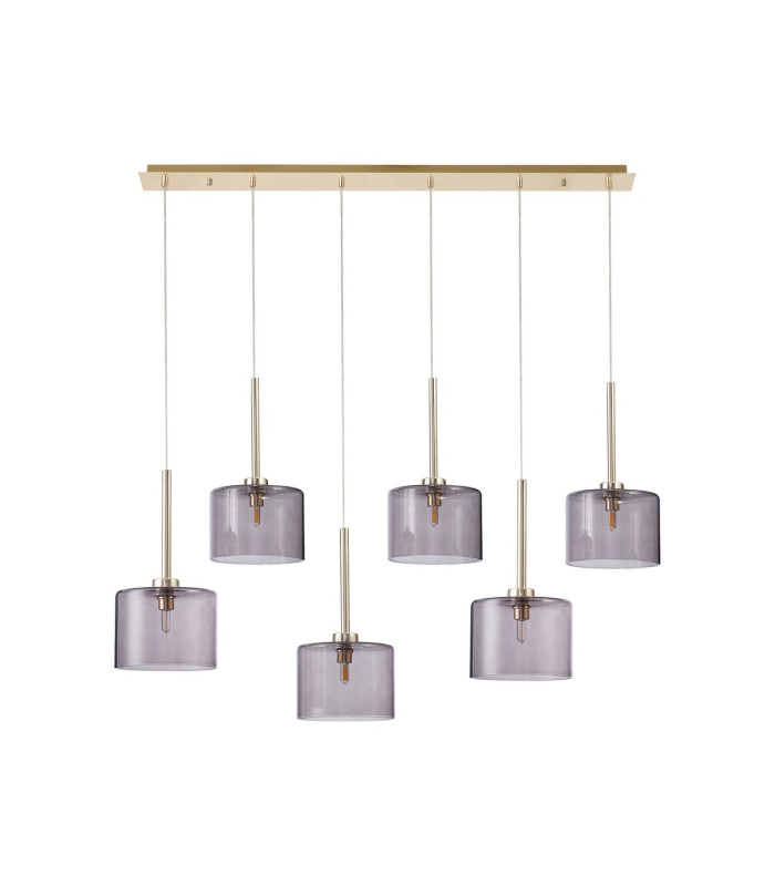 Baldwin Linear Pendant 2m 6 x G9 French Gold/Smoked Type C Shade-4