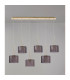 Baldwin Linear Pendant 2m 6 x G9 French Gold/Smoked Type C Shade-11