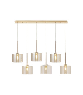Baldwin Linear Pendant 2m 6 x G9 French Gold/Cognac Type C Shade-1