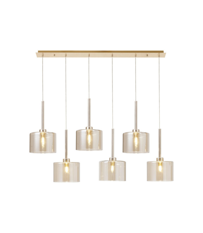 Baldwin Linear Pendant 2m 6 x G9 French Gold/Cognac Type C Shade-1