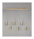 Baldwin Linear Pendant 2m 6 x G9 French Gold/Cognac Type C Shade-11