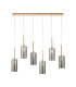 Baldwin Linear Pendant 2m 6 x G9 French Gold/Chrome Lined Type A Shade-1