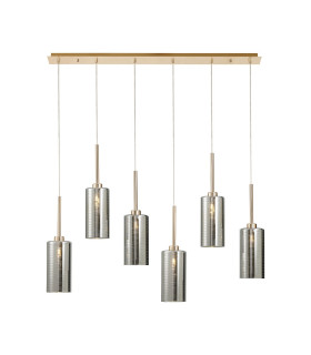 Baldwin Linear Pendant 2m 6 x G9 French Gold/Chrome Lined Type A Shade-1