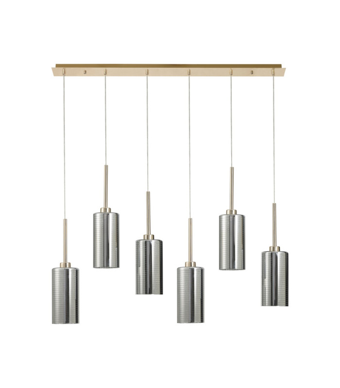 Baldwin Linear Pendant 2m 6 x G9 French Gold/Chrome Lined Type A Shade-4