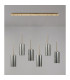 Baldwin Linear Pendant 2m 6 x G9 French Gold/Chrome Lined Type A Shade-11