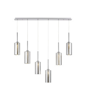 Baldwin Linear Pendant 2m 6 x G9 Polished Chrome/Chrome Type A Shade-1