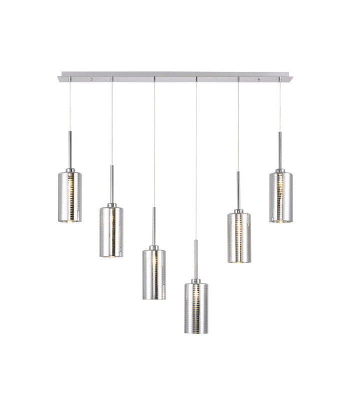 Baldwin Linear Pendant 2m 6 x G9 Polished Chrome/Chrome Type A Shade-1