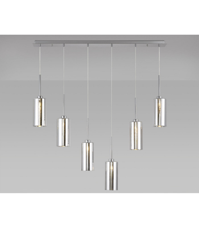 Baldwin Linear Pendant 2m 6 x G9 Polished Chrome/Chrome Type A Shade-3