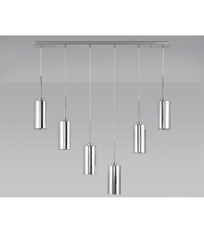 Baldwin Linear Pendant 2m 6 x G9 Polished Chrome/Chrome Type A Shade-11