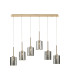 Baldwin Linear Pendant 2m 6 x G9 French Gold/Chrome Lined Type B Shade-1