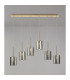 Baldwin Linear Pendant 2m 6 x G9 French Gold/Chrome Lined Type B Shade-3