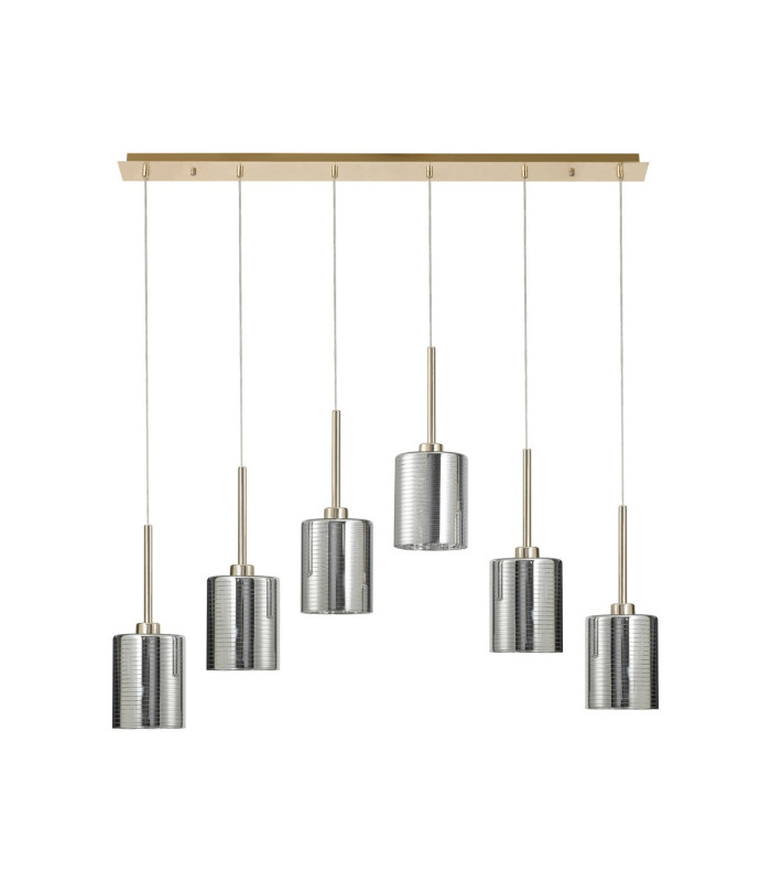 Baldwin Linear Pendant 2m 6 x G9 French Gold/Chrome Lined Type B Shade-4