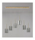 Baldwin Linear Pendant 2m 6 x G9 French Gold/Chrome Lined Type B Shade-11