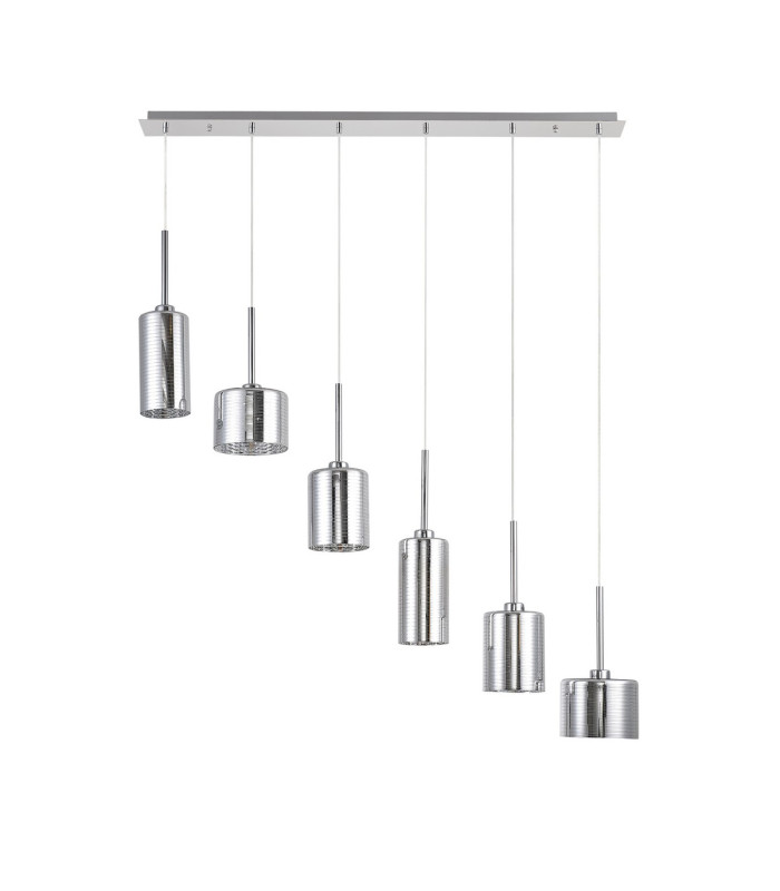 Baldwin Linear Pendant 2m 6 x G9 Polished Chrome/Chrome Lined Type A