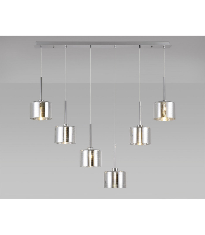 Baldwin Linear Pendant 2m 6 x G9 Polished Chrome/Chrome Type B Shade-3