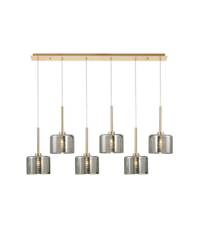 Baldwin Linear Pendant 2m 6 x G9 French Gold/Chrome Lined Type C Shade-1