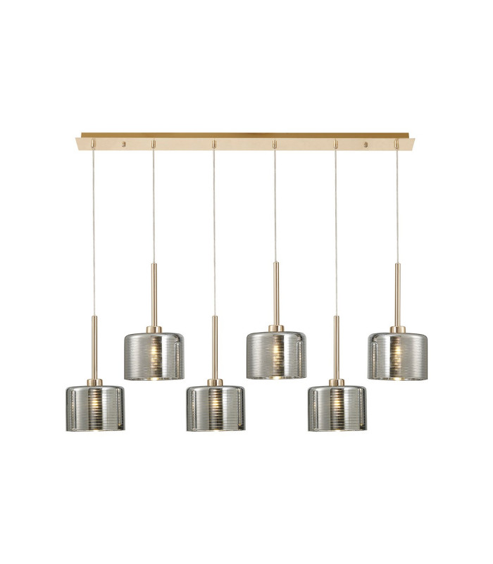 Baldwin Linear Pendant 2m 6 x G9 French Gold/Chrome Lined Type C Shade-1
