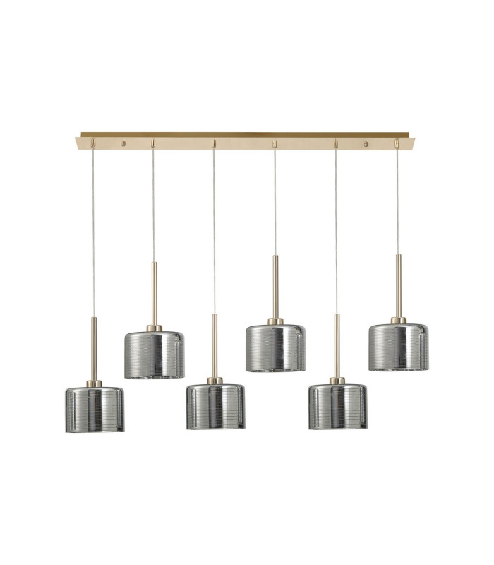 Baldwin Linear Pendant 2m 6 x G9 French Gold/Chrome Lined Type C Shade-4