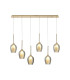 Baldwin Linear Pendant 2m 6 x G9 French Gold/Smoke/Frosted Type D Shade-1