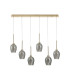 Baldwin Linear Pendant 2m 6 x G9 French Gold/Smoke/Frosted Type D Shade-4