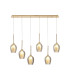 Baldwin Linear Pendant 2m 6 x G9 French Gold/Smoke/Frosted Type D Shade-5