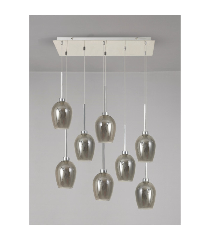 Baldwin Linear Pendant 2m 6 x G9 French Gold/Smoke/Frosted Type D Shade-12