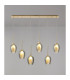 Baldwin Linear Pendant 2m 6 x G9 French Gold/Smoke/Frosted Type D Shade-13