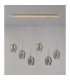Baldwin Linear Pendant 2m 6 x G9 French Gold/Smoke/Frosted Type D Shade-14