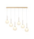 Baldwin Linear Pendant 2m 6 x G9 French Gold/Frosted Type G Shade-1