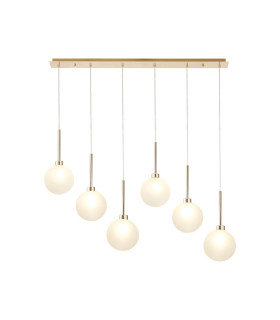 Baldwin Linear Pendant 2m 6 x G9 French Gold/Frosted Type G Shade-1