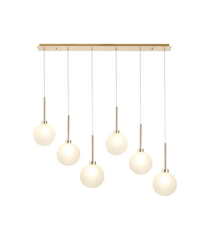 Baldwin Linear Pendant 2m 6 x G9 French Gold/Frosted Type G Shade-1