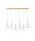 Baldwin Linear Pendant 2m 6 x G9 French Gold/Clear/Frosted Type G Shade-1