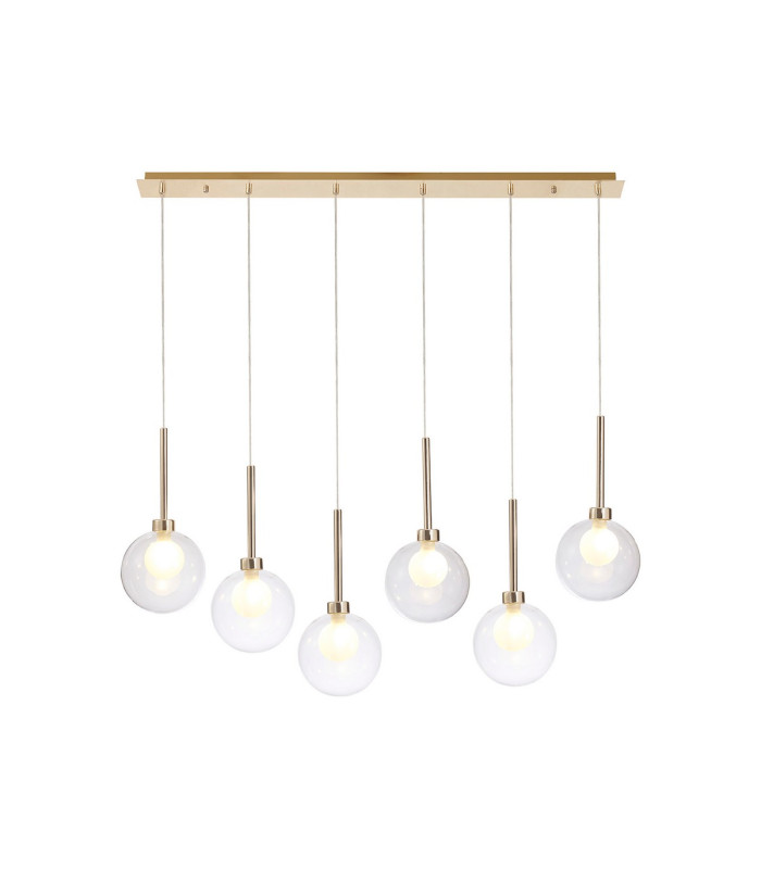 Baldwin Linear Pendant 2m 6 x G9 French Gold/Clear/Frosted Type G Shade-1