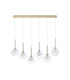 Baldwin Linear Pendant 2m 6 x G9 French Gold/Clear/Frosted Type G Shade-4