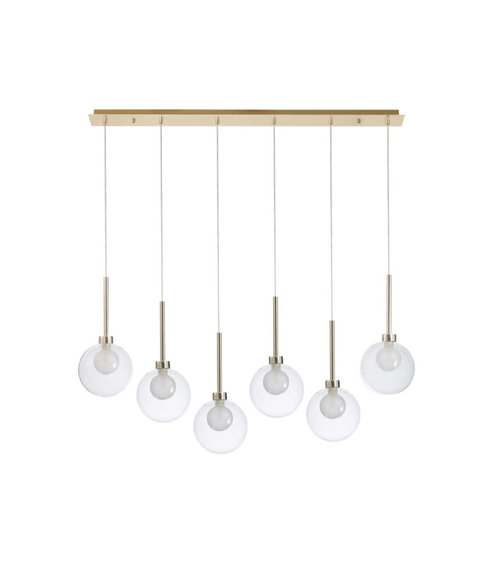 Baldwin Linear Pendant 2m 6 x G9 French Gold/Clear/Frosted Type G Shade-4