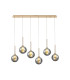 Baldwin Linear Pendant 2m 6 x G9 French Gold/Chrome/Frosted Type G Shade-1