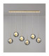 Baldwin Linear Pendant 2m 6 x G9 French Gold/Chrome/Frosted Type G Shade-3