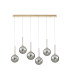 Baldwin Linear Pendant 2m 6 x G9 French Gold/Chrome/Frosted Type G Shade-4