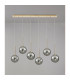 Baldwin Linear Pendant 2m 6 x G9 French Gold/Chrome/Frosted Type G Shade-11