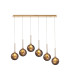 Baldwin Linear Pendant 2m 6 x G9 French Gold/Copper/Frosted Type G Shade-1