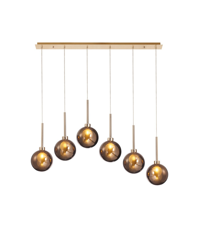 Baldwin Linear Pendant 2m 6 x G9 French Gold/Copper/Frosted Type G Shade-1